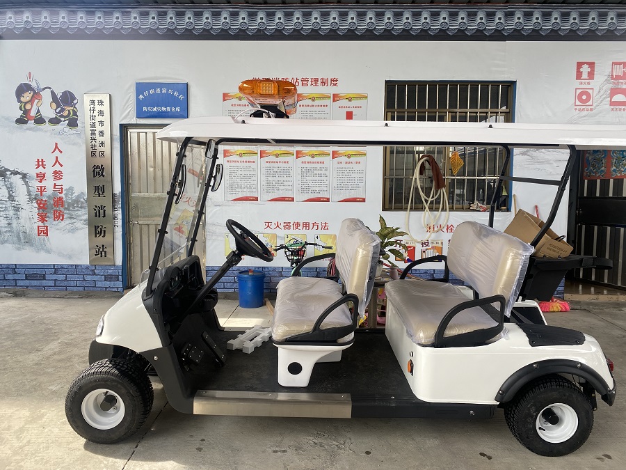 4座四轮电动观光巡逻车旅游景区物业保安街道电瓶巡逻车