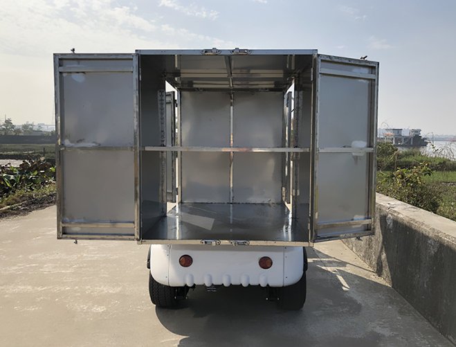 2座电动送餐车厢式货车运货搬运货车