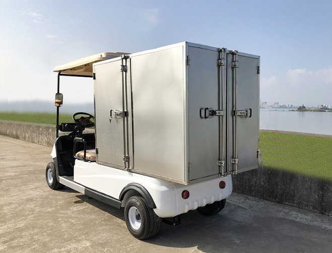 2座电动送餐车厢式货车运货搬运货车